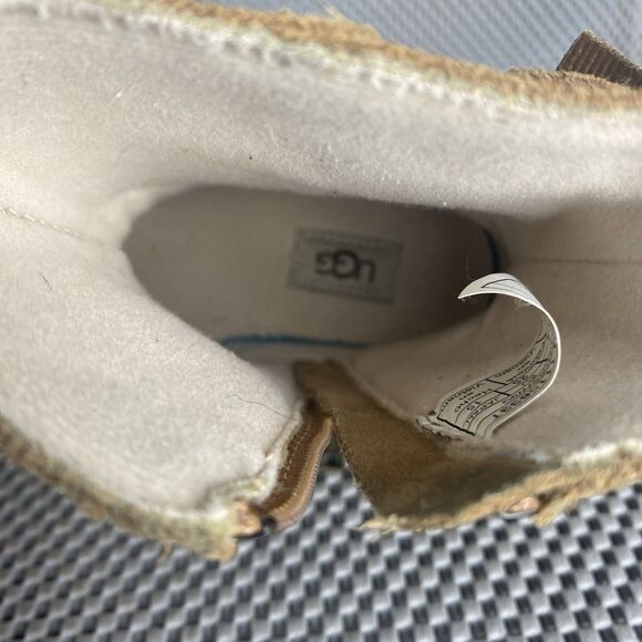 UGG Tillee Bow Boots Girls Size 8 Brown Chestnut Zipper - Picture 9 of 13